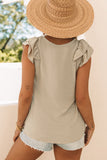 Ruffle Tiered Sleeve V Neck Tank Top