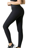 Leggings de sport actifs taille haute de couleur unie noire