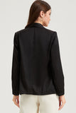 Pocketed Single Button Lapel Neck Blazer