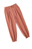 Pantalon de jogging taille haute orange avec poches, longueur cheville