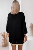 Contrast Trim Open Front Lantern Sleeves Cardigan