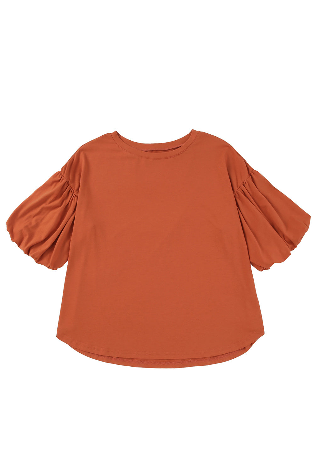 Joint Bubble Sleeve Round Neck Blouse