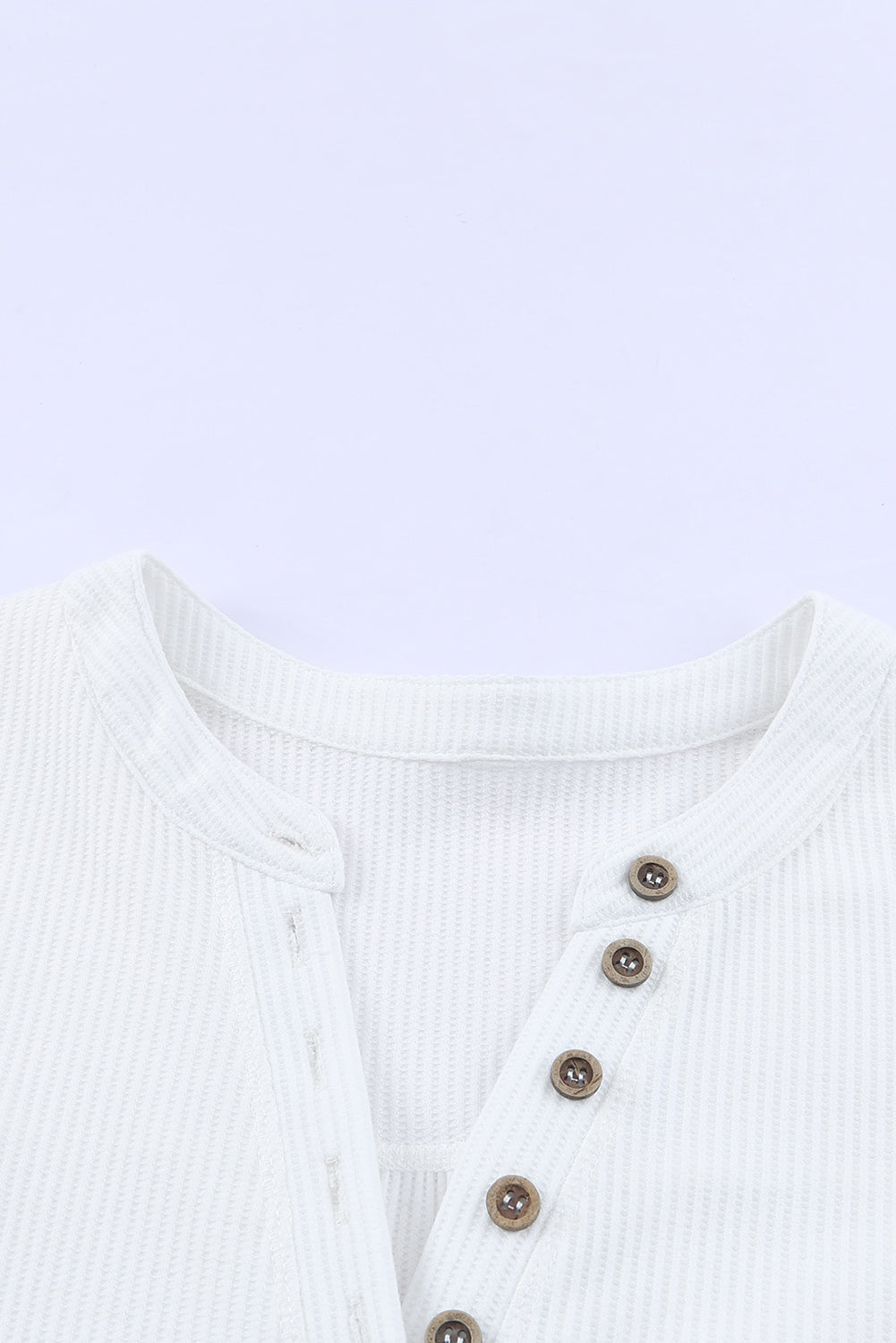 Waffle Knit Half Button Henley Top