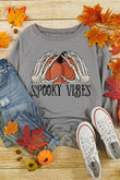 Halloween SPOOKY VIBES Pumpkin Graphic Sweatshirt