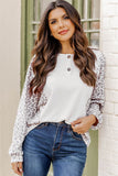 Splicing Dolman Sleeve Contrast Henley Top