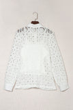 Crochet Lace Hollow-out Turn-down Collar Shirt