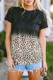 Gradient Leopard Lace V Neckline Tank Top