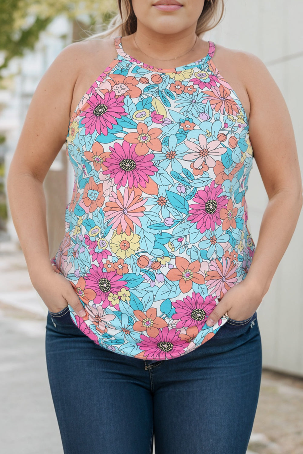 Floral Print Sleeveless Tank Top