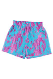 Abstract Print Elastic Waist Pocket Wide-Leg Shorts