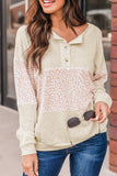 Oatmeal Colorblock Animal Print Pullover