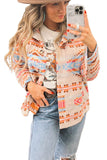 Western Aztec Print Button-Up Jacket