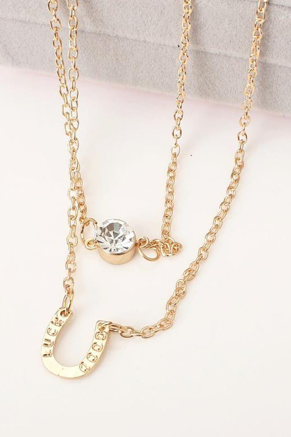 Gold Horseshoe Layered Chopped Necklace