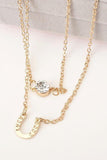 Gold Horseshoe Layered Chopped Necklace