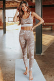 Marble Print Sports Bra and Leggings Active Wear