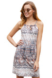 Stylish Bohemian All Over Print Keyhole Front Dress