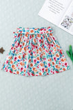 Floral Print Waist Tie Mini Skirt