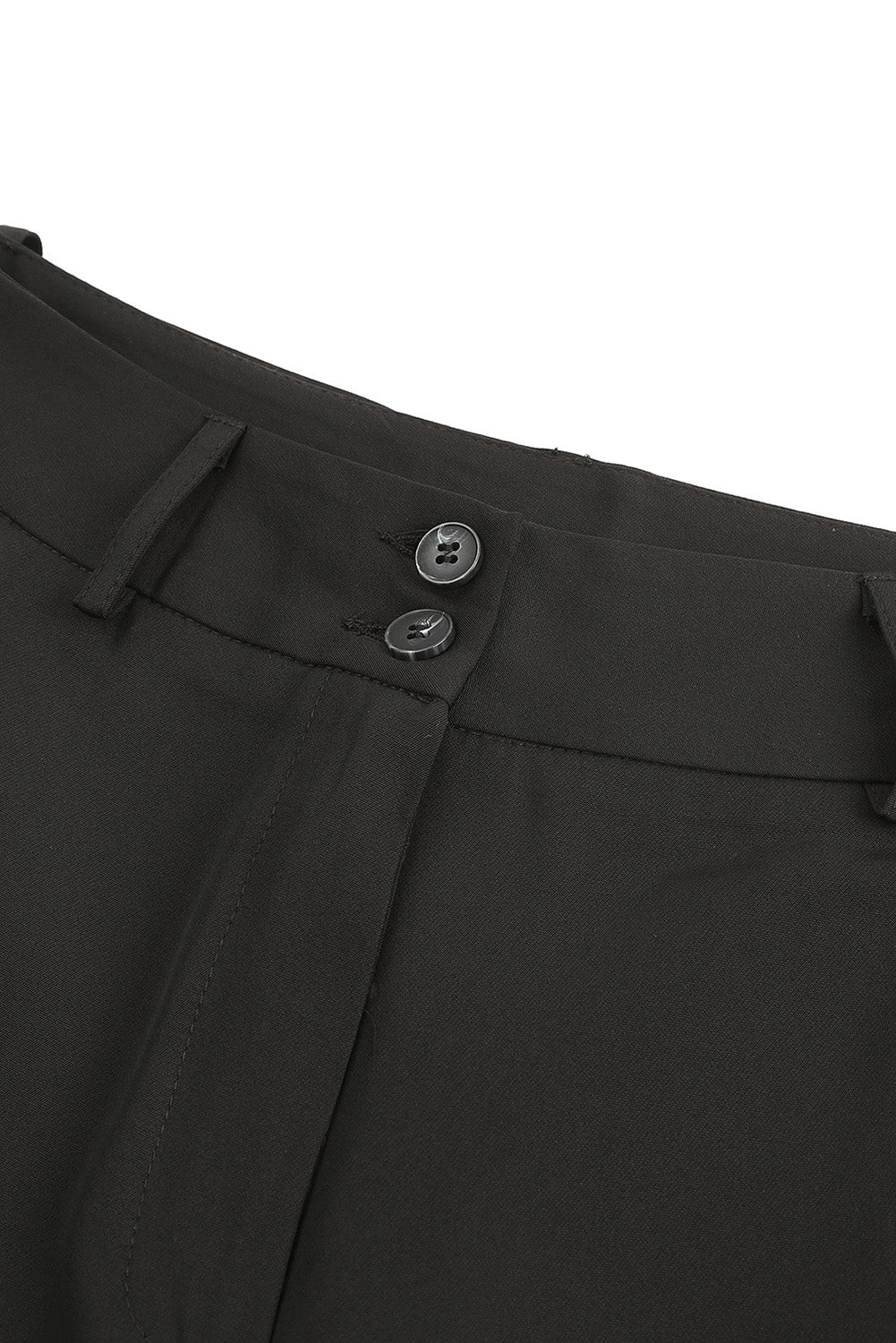 Pantalon évasé noir taille haute noué sur le devant