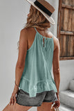 Lightweight Ruffle Hem Halter Tank Top