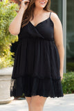 Lace Ruffle Hem Plus Size Flared Sundress