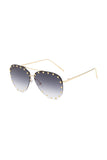 Vintage Studded Aviator Sunglasses