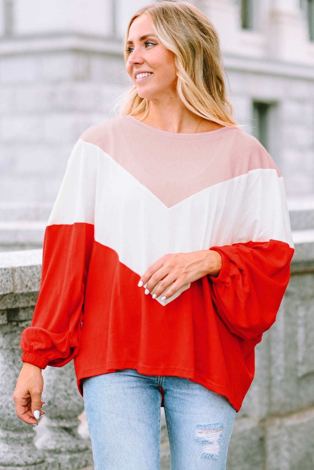 Oversized Chevron Knit Top