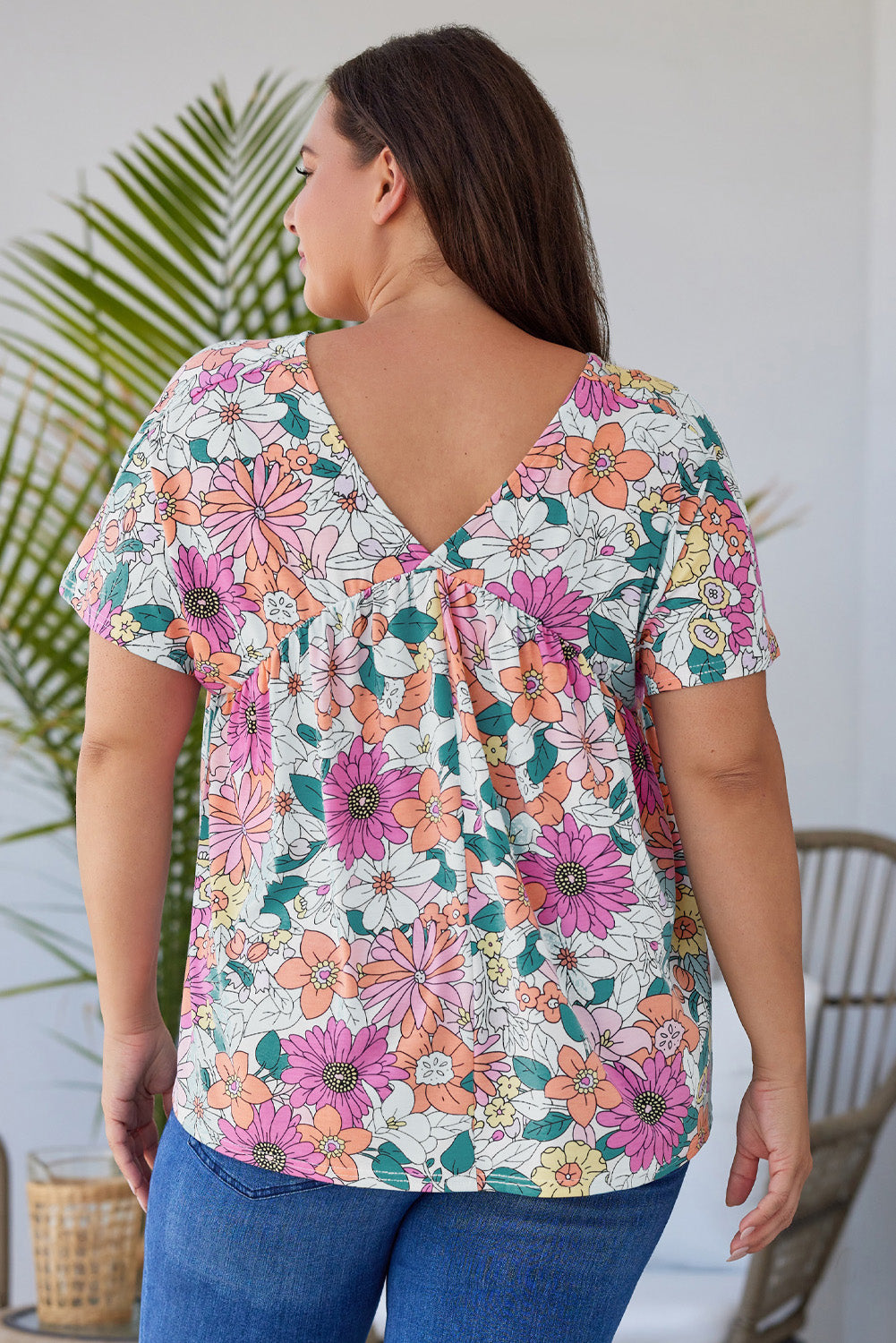 Floral Print Smocked Tank Top