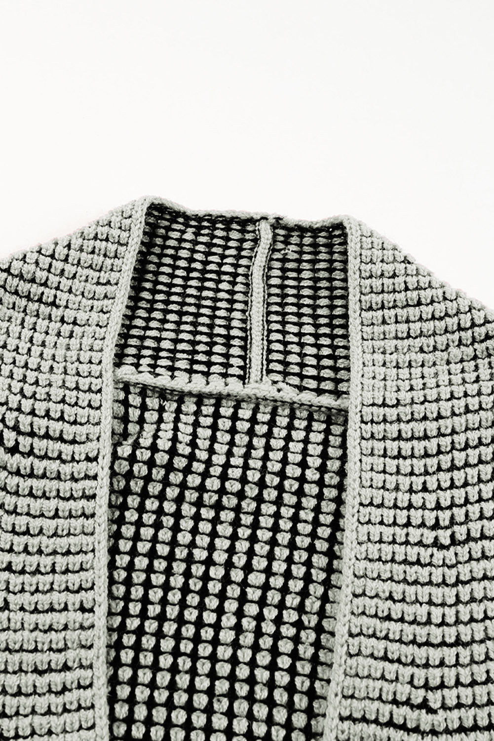 Cardigan gris à poches en tricot texturé