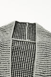 Gray Textured Knit Pocketed Duster Cardigan