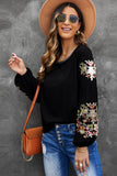 Floral Embroidery Long Sleeve Top