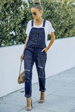 Distressed Bib Denim Overalls