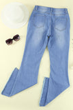 High Rise Distressed Bell Bottom Denims