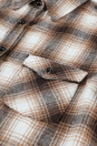 Buttons Pocketed Plaid Shacket