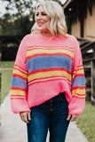 Plus Size Stripe Oversized Sweater