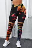 Tie Dye multicolore évider les leggings de vêtements de sport de remise en forme