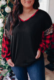 Christmas Tree Plaid Leopard Sequin Plus Size Top