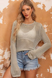 Hollow-out Knit Long Sleeve Top