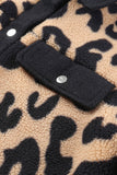 Contrast Trimmed Leopard Teddy Shacket