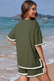 Vineyard Green Contrast Trim Tee and Shorts Set