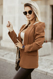 Open Front Puff Sleeves Blazer