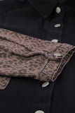 Contrast Leopard Denim Jacket