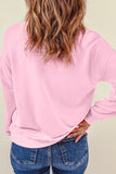 Orange Plain Crew Neck Pullover Sweatshirt