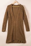 Open Front Drop Shoulder Knitted Cardigan