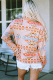 Western Aztec Print Button-Up Jacket