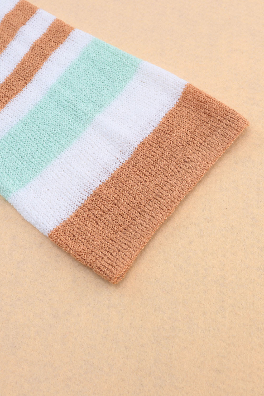 Colorblock Stripe Long Sleeve Split Sweater