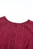 Robe mi-longue rouge doublée à manches courtes en crochet