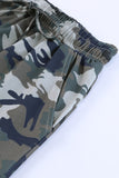 Classic Camo Print Slouchy Loungewear Shorts Set