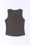 Plain Waffle Knit U Neck Tank Top