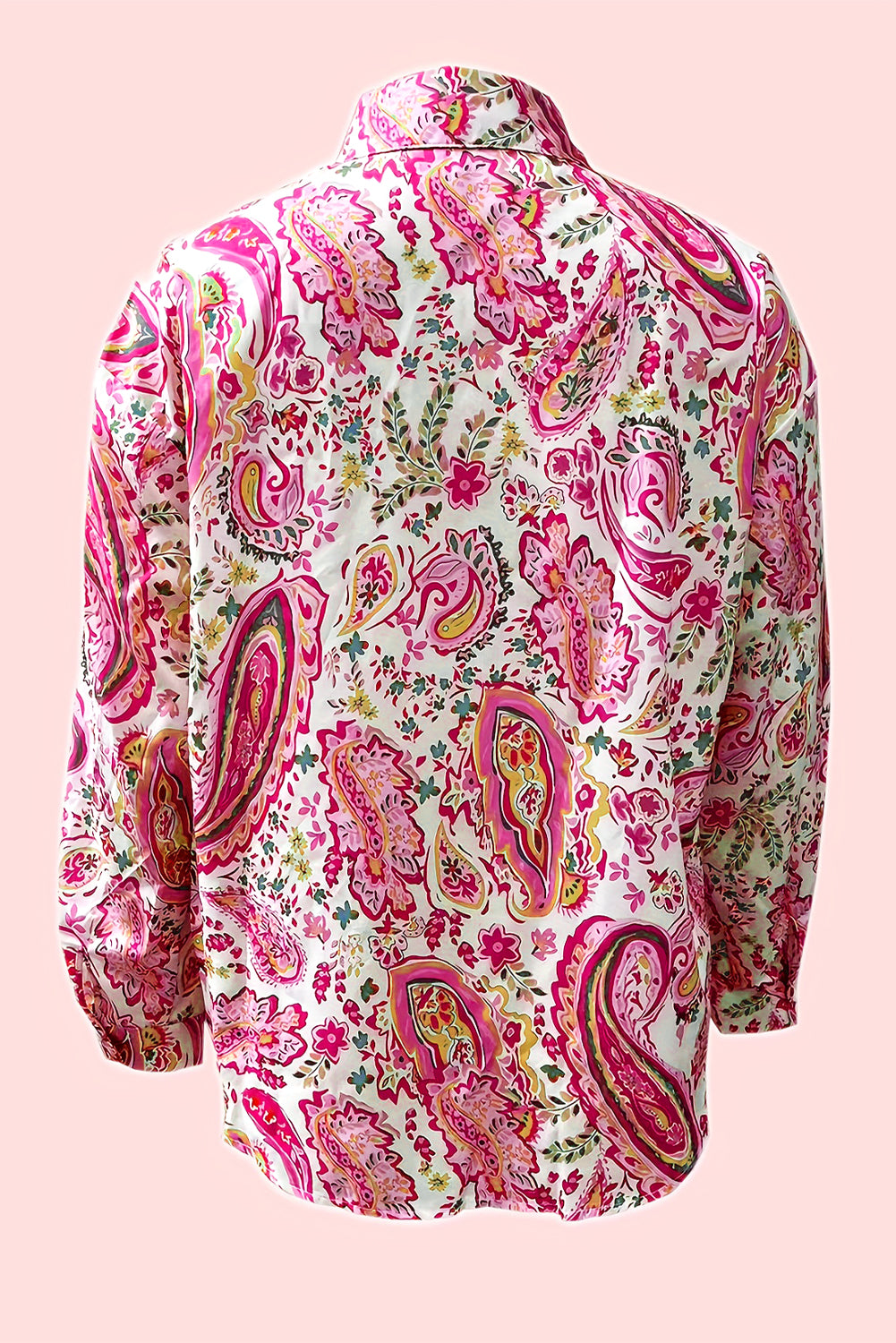 Pink Floral Paisley Printed Casual Shirt