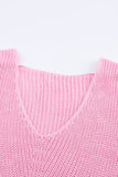 Ribbed Knit V Neck Sweater