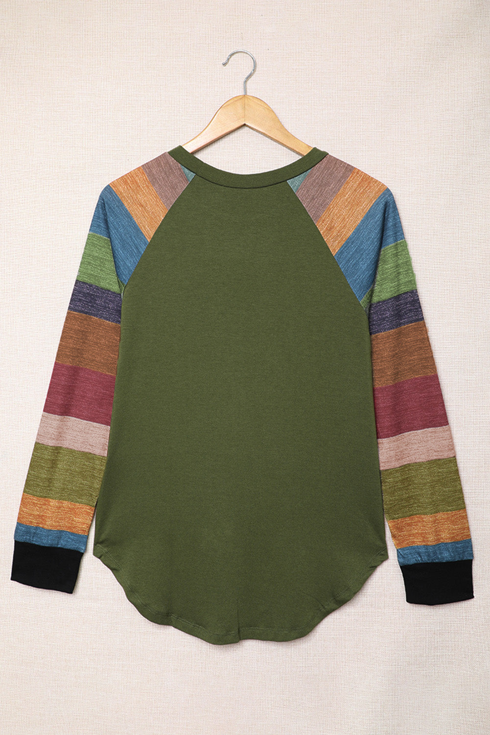 Color Block Long Sleeves Navy Pullover Top